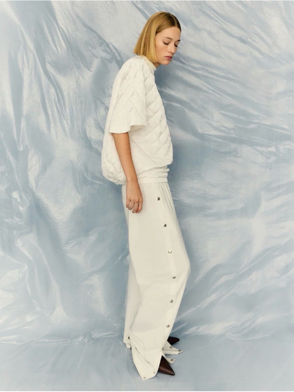 BNWT Tibi Nylon Snap Pull On Jogger M long